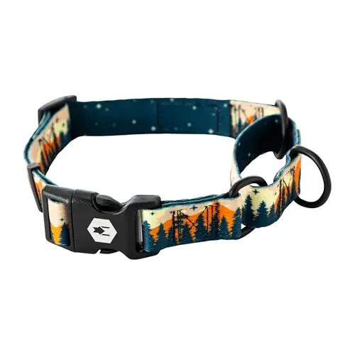 Wolfgang heavy duty martingale dog collar in overland print for large dogs