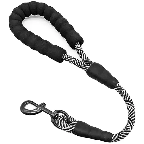 Mycicy 18-inch short dog leash with padded handle for reactive dogs