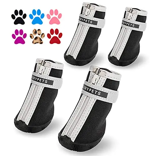 QUMY small dog boots with zipper closure for easy wear