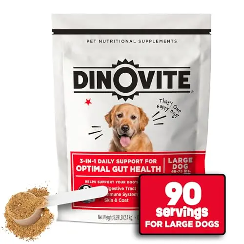 Dinovite probiotic powder for dogs for skin and gut health