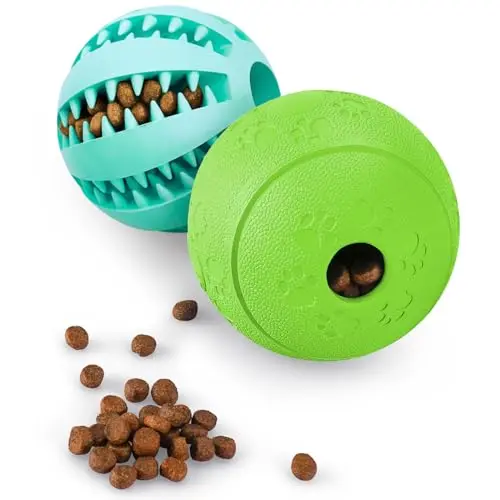 HIPPIH Dog Puzzle Toy set with blue and green rubber balls