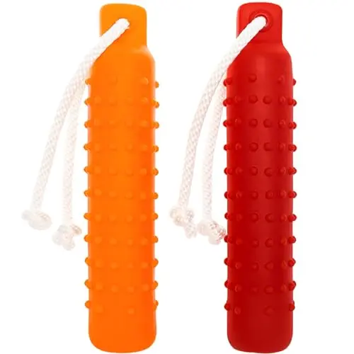 Segzwlor orange and red dog float bumper toy