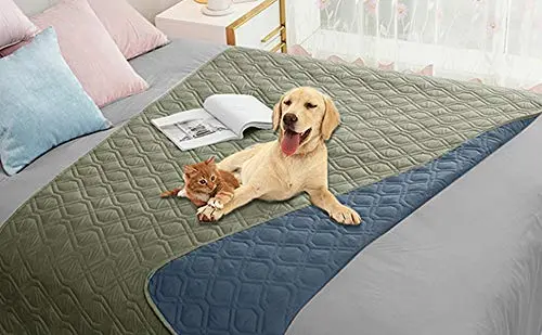 Ameritex reversible green and navy blue waterproof pet blanket