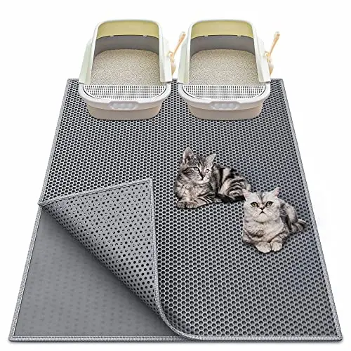 Grey Waretary double-layer honeycomb cat litter mat