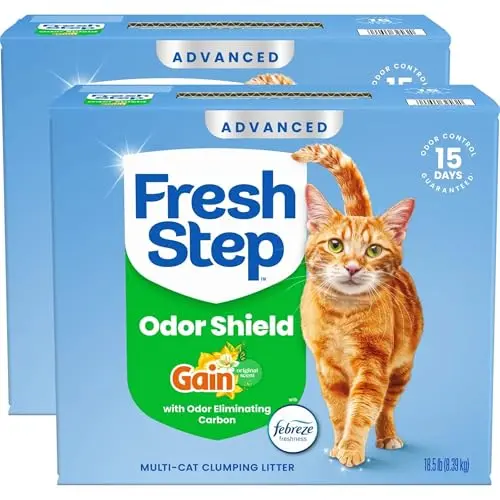 Fresh Step advanced odor shield litter boxes with Gain scent