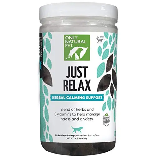Only Natural Pet Just Relax calming chews for dogs with bacon flavor