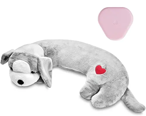 Moropaky grey heartbeat plush toy for dog anxiety relief