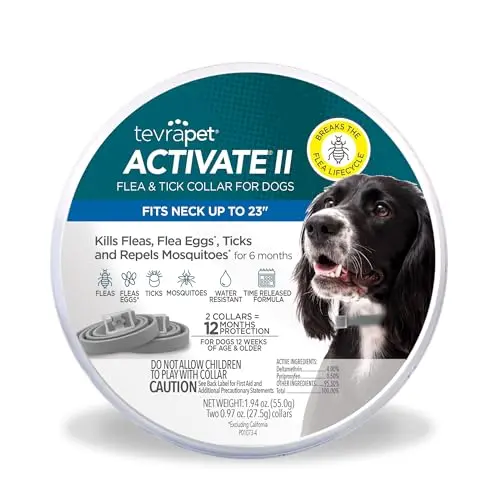 TevraPet Activate II flea and tick collar for medium and large dogs
