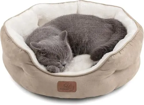 Bedsure round cat bed with sherpa surface for senior cats