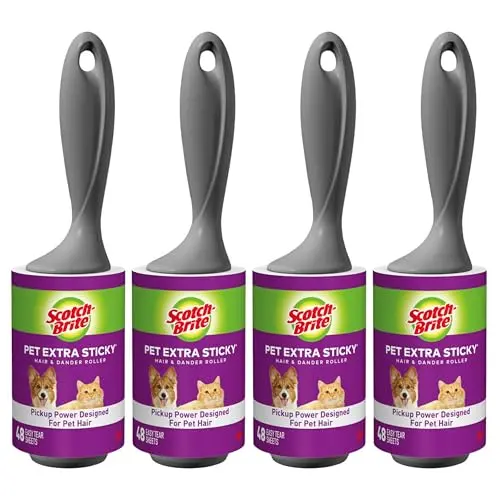 Scotch-Brite extra sticky lint roller 4-pack for pet hair removal