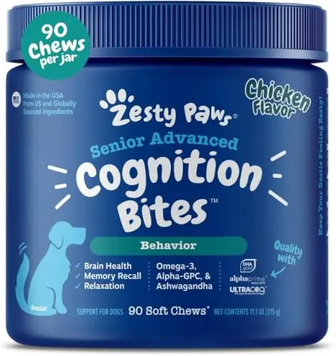 Zesty Paws Advanced Cognition Soft Chews for dog brain health