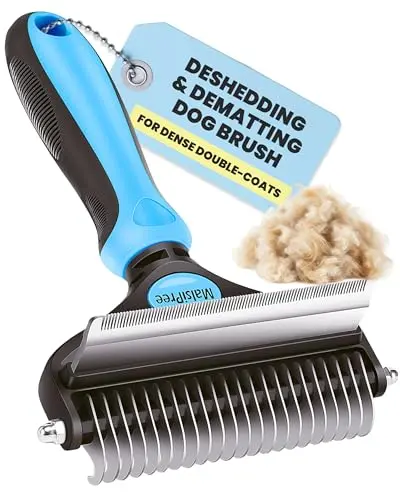 MalsiPree 2-in-1 dog brush with deshedding tool and undercoat rake