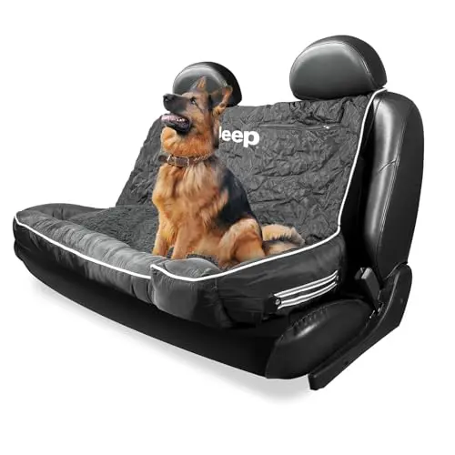 PetBed2GO large pet bed cushion with Jeep lettering for car seat