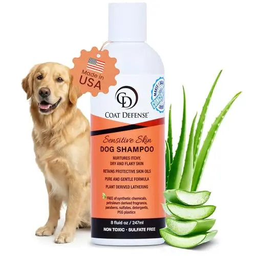 COAT DEFENSE Sensitive Skin Dog Shampoo concentrate bottle
