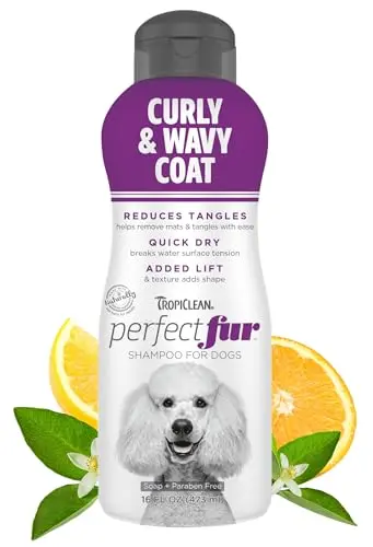 TropiClean Perfect Fur dog shampoo for curly coats like poodles