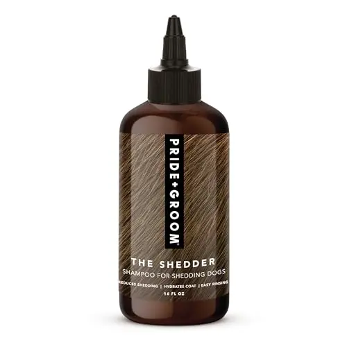 Pride and Groom The Shedder deshedding dog shampoo bottle