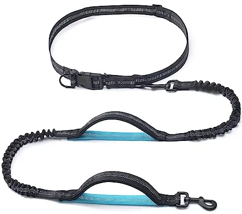 iYoShop black retractable bungee waist leash for dogs