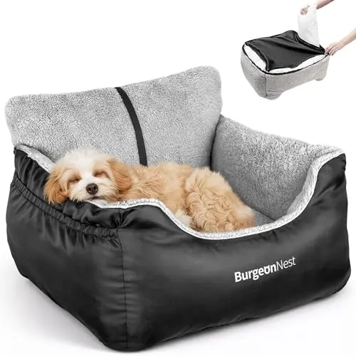 BurgeonNest dog booster seat with sturdy fabric and storage