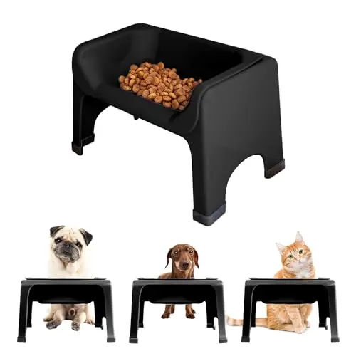 Fluff Trough elevated dog bowl with silicone insert for flat-faced dogs