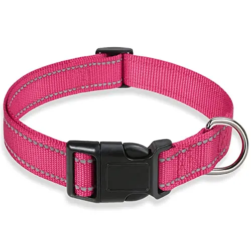 BOOMIBOO reflective dog collar in pink for small dogs