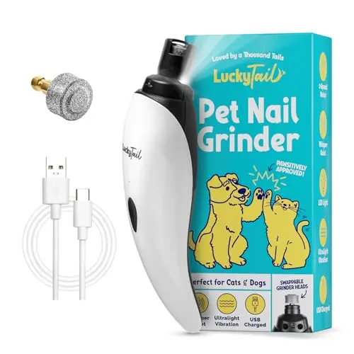 LuckyTail Pet Nail Grinder with LED lights and USB charging
