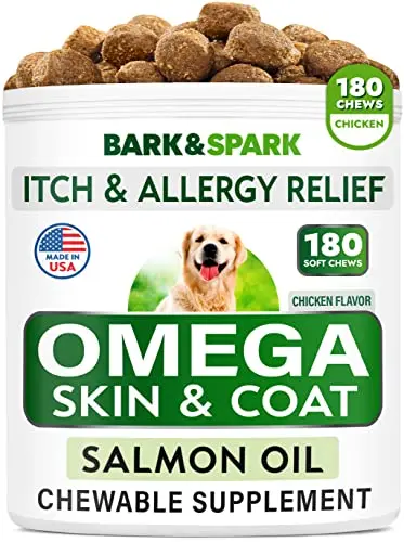 BARK&SPARK Omega 3 Fish Oil chews for dogs with itch relief