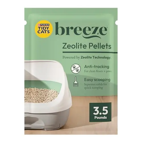 Purina Tidy Cats Breeze cat litter pellets in a recyclable box