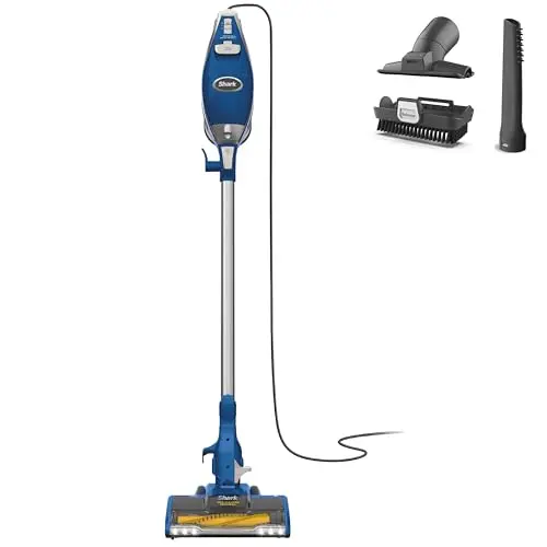 Shark Rocket corded stick vacuum with self-cleaning brushroll in blue and silver