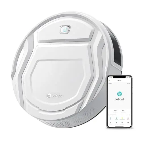 Lefant M210 white robot vacuum under a bed