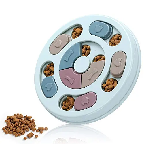 DR CATCH blue sliding tile dog puzzle feeder