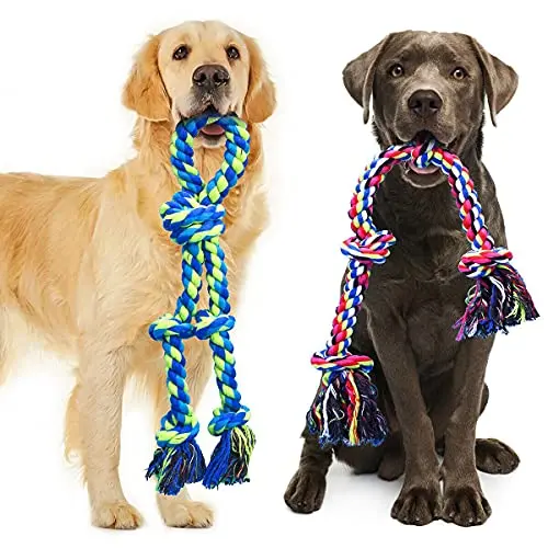 Feeko 2-pack dog rope toys for tug of war and chewing