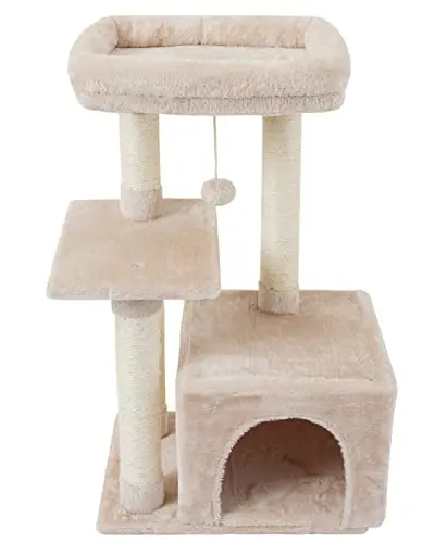 FISH&NAP cute beige three-layer cat tree for small cats