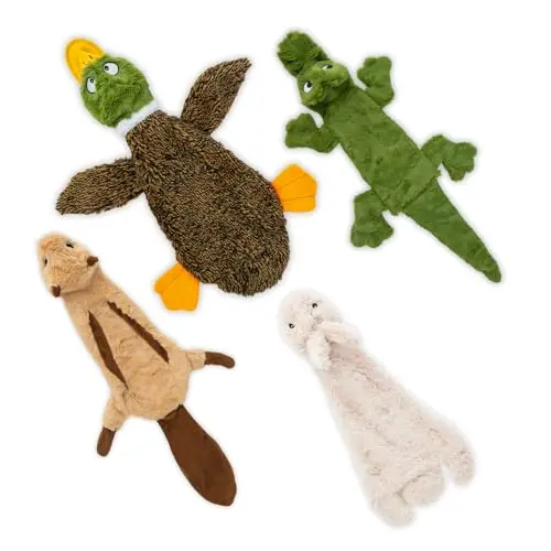 Best Pet Supplies 4-pack of stuffless squeaky dog toys in animal designs