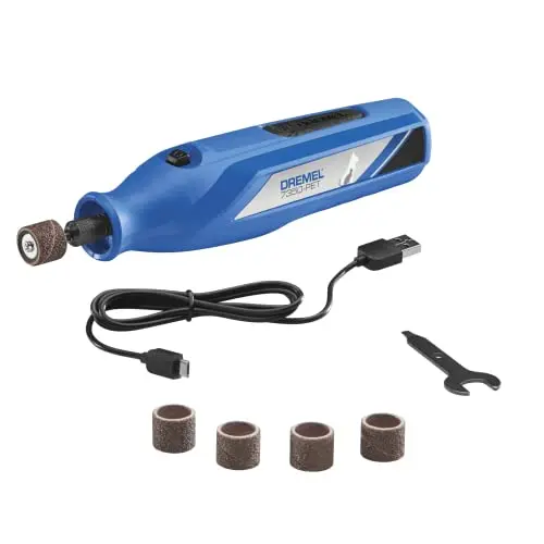 Dremel 7350-PET blue cordless pet nail grinder and grooming kit