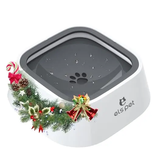 ELS PET grey no-spill slow water feeder bowl for travel