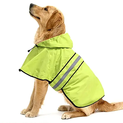 Ezierfy dog raincoat in neon green