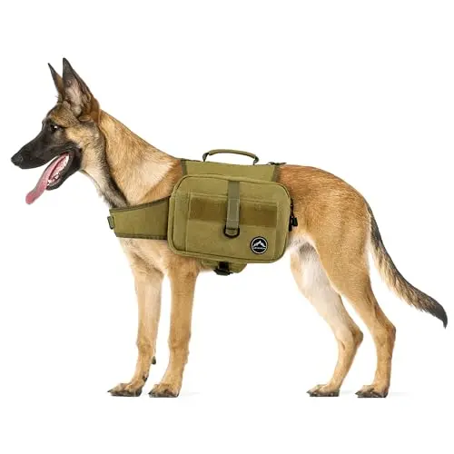 Himal Outdoors brown tactical dog saddlebag backpack with side pockets