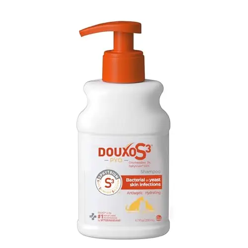Douxo S3 Pyo medicated shampoo bottle for dogs and cats