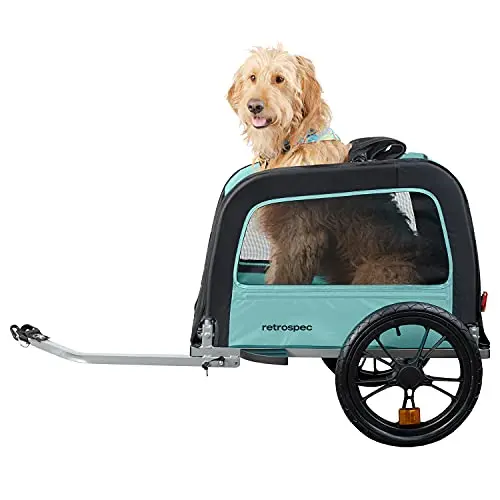 Retrospec Rover Hauler blue bike trailer for dogs folded
