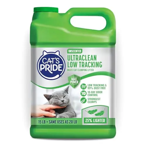 Cat's Pride Max Power cat litter jug with low-tracking granules