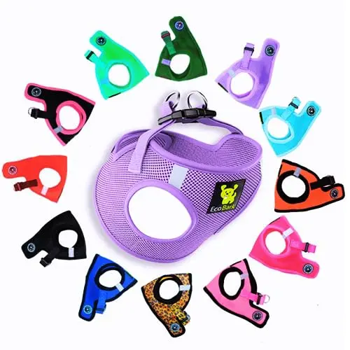 EcoBark lavender soft mesh step-in harness for extra small teacup dogs