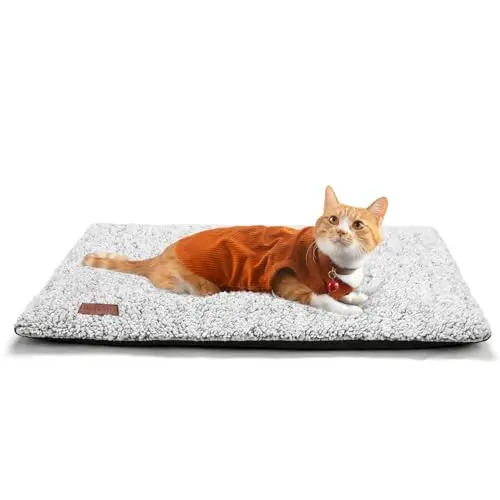 Mora Pets light gray self warming cat bed with removable cover