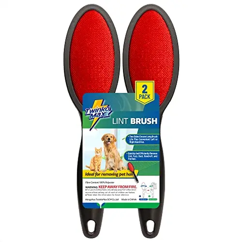 Twinko Max dual-sided reusable lint brush for removing pet hair from clothes