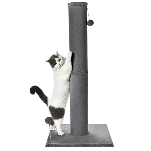 Cat Craft 41 Inch Tall Carpet Scratching Post with replaceable toys