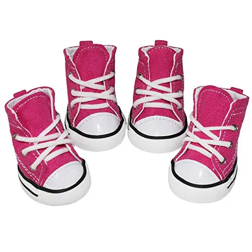 BESUNTEK pink puppy canvas boots