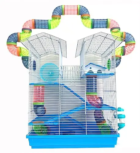 Mcage 5-floors hamster cage with multiple levels and tube tunnels