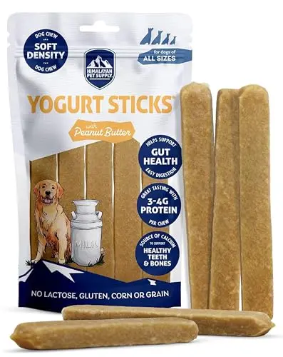 Himalayan Dog Chew Peanut Butter Yogurt Sticks in a resealable pouch