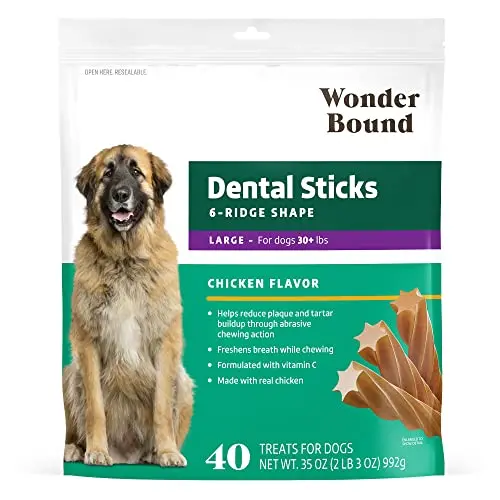 Wonder Bound chicken flavor dental sticks for large dogs