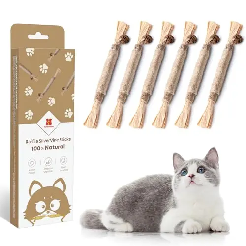 Potaroma pack of three natural silvervine chew sticks for cats