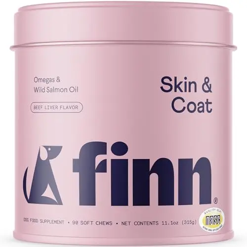 Finn Skin & Coat Salmon Oil supplement chews for dogs